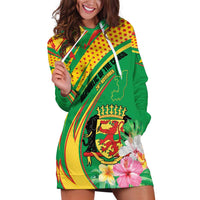 Personalized Congo Republic Day Hoodie Dress Coat Of Arms With Tropical Flower - Wonder Print Shop