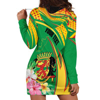 Personalized Congo Republic Day Hoodie Dress Coat Of Arms With Tropical Flower - Wonder Print Shop