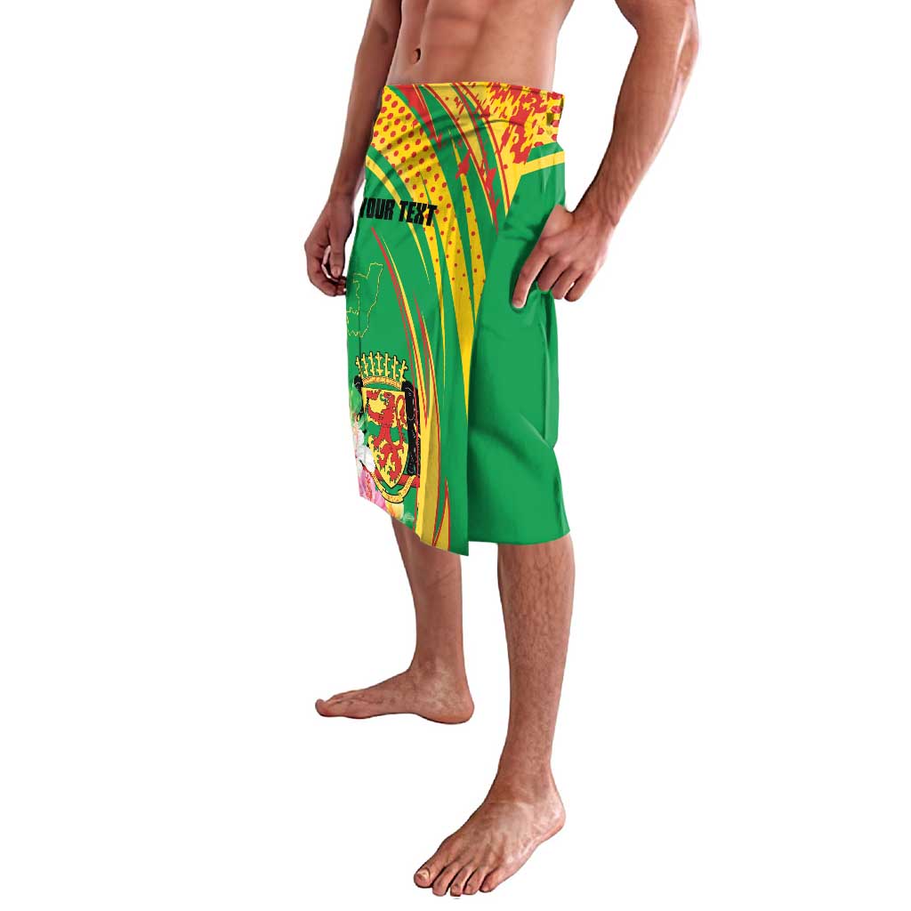Personalized Congo Republic Day Lavalava Coat Of Arms With Tropical Flower - Wonder Print Shop