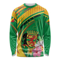 Personalized Congo Republic Day Long Sleeve Shirt Coat Of Arms With Tropical Flower - Wonder Print Shop