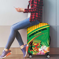 Congo Republic Day Luggage Cover Coat Of Arms With Tropical Flower - Wonder Print Shop