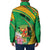 Personalized Congo Republic Day Padded Jacket Coat Of Arms With Tropical Flower - Wonder Print Shop