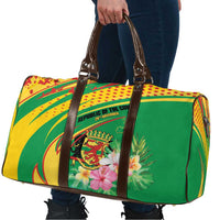 Congo Republic Day Travel Bag Coat Of Arms With Tropical Flower - Wonder Print Shop