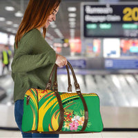 Congo Republic Day Travel Bag Coat Of Arms With Tropical Flower - Wonder Print Shop