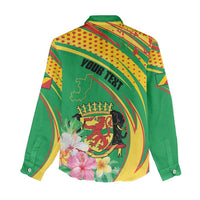Personalized Congo Republic Day Women Casual Shirt Coat Of Arms With Tropical Flower - Wonder Print Shop