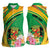 Personalized Congo Republic Day Women Sleeveless Polo Shirt Coat Of Arms With Tropical Flower - Wonder Print Shop