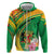 Personalized Congo Republic Day Zip Hoodie Coat Of Arms With Tropical Flower - Wonder Print Shop