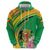Personalized Congo Republic Day Zip Hoodie Coat Of Arms With Tropical Flower - Wonder Print Shop