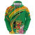 Personalized Congo Republic Day Zip Hoodie Coat Of Arms With Tropical Flower - Wonder Print Shop