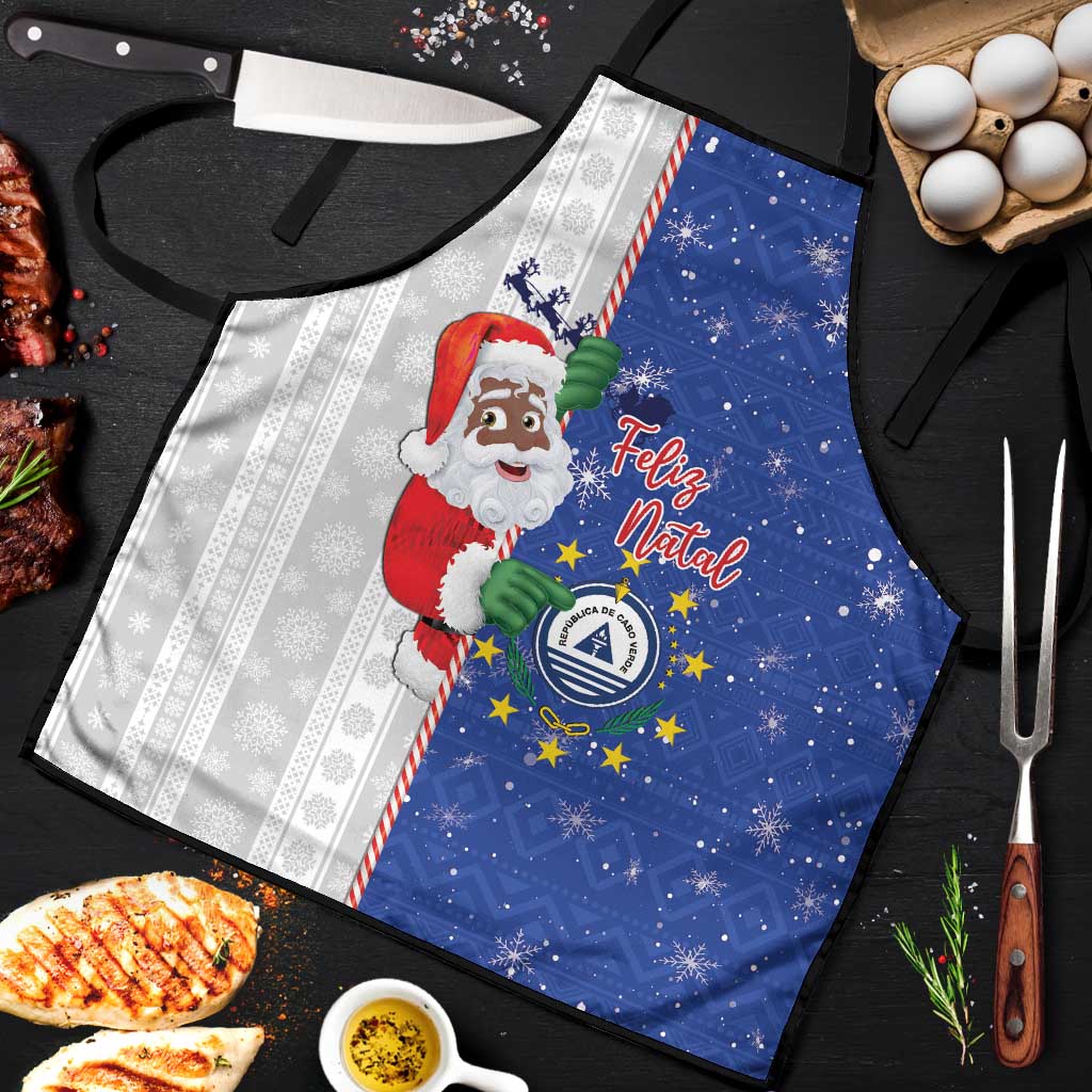 Cape Verde Christmas Apron Black Santa Felix Natal - Wonder Print Shop