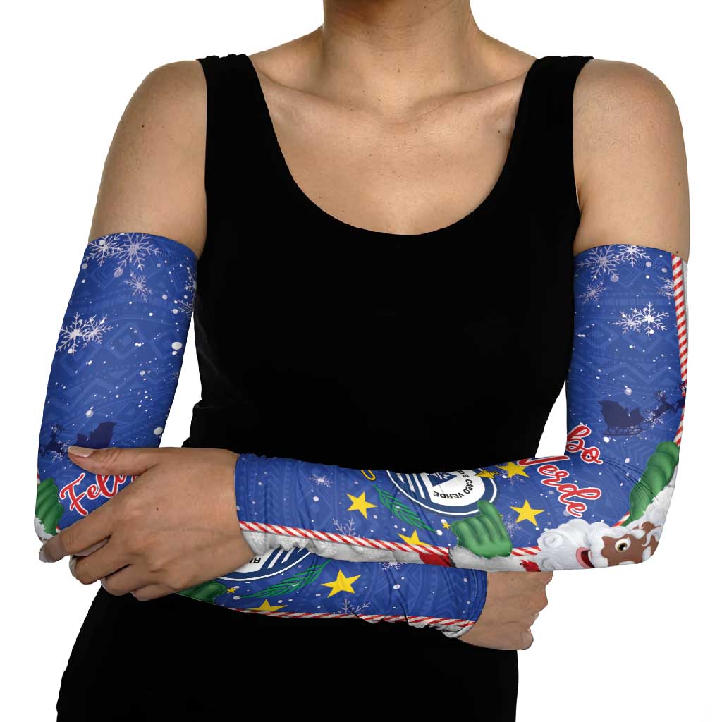 Cape Verde Christmas Arm Sleeves Black Santa Felix Natal - Wonder Print Shop