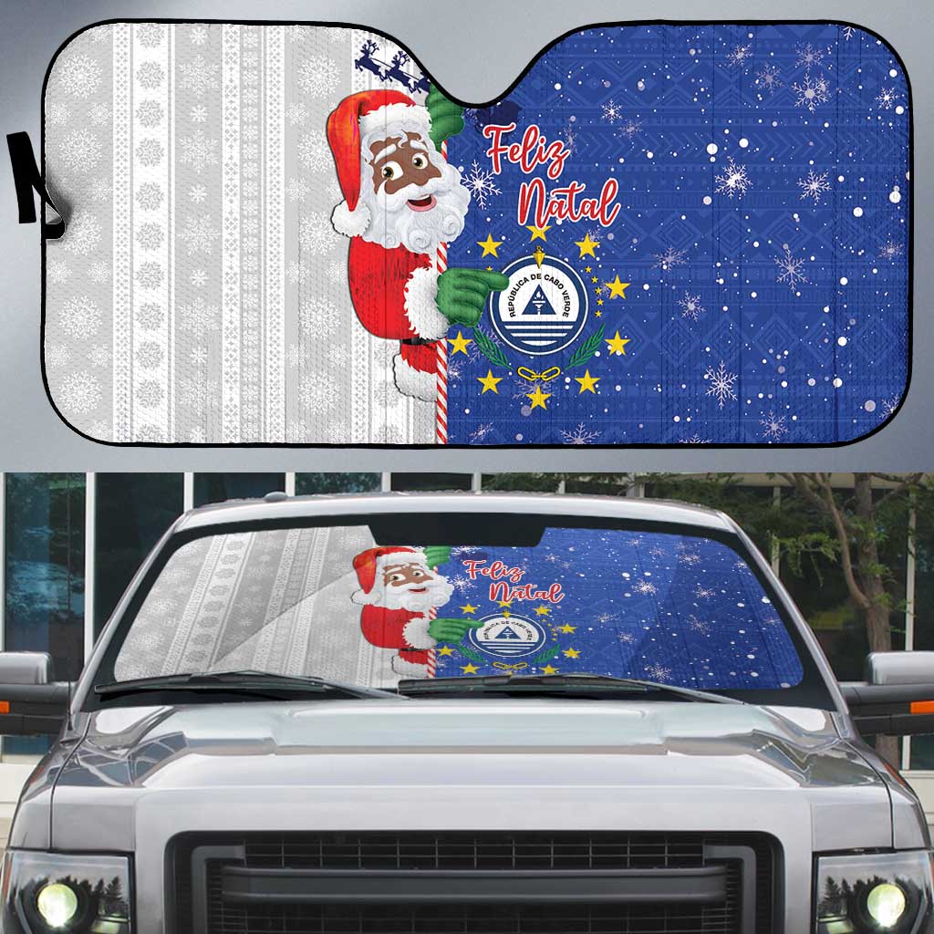 Cape Verde Christmas Auto Sun Shade Black Santa Felix Natal - Wonder Print Shop
