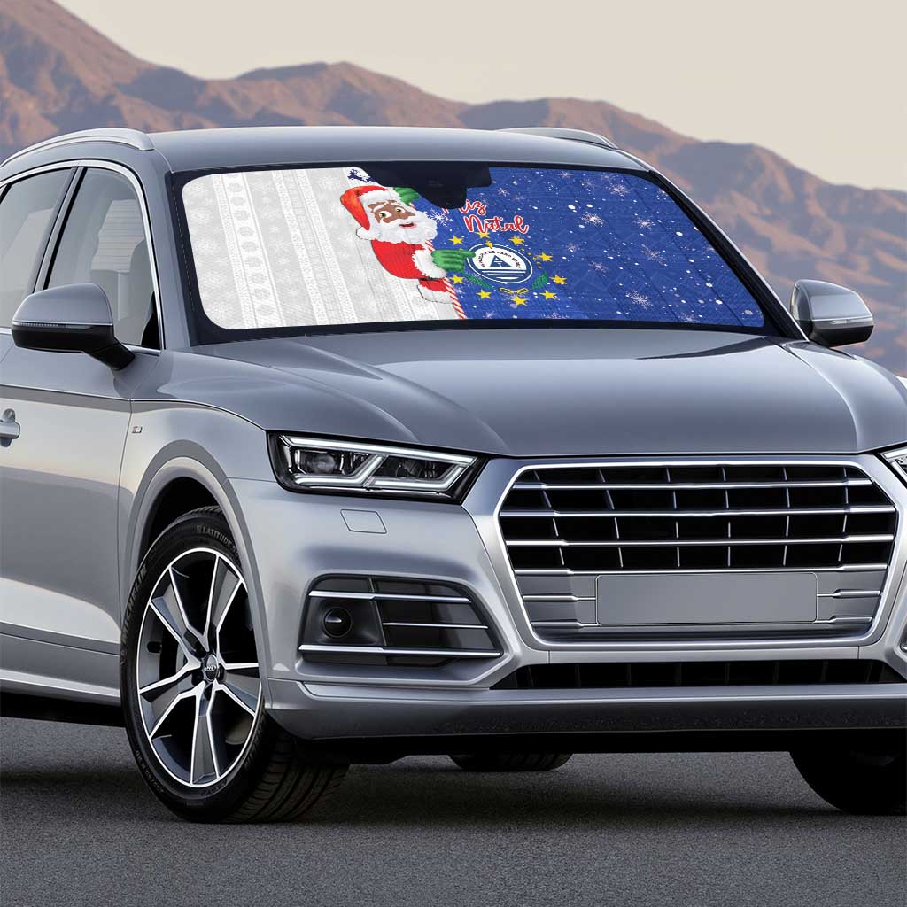 Cape Verde Christmas Auto Sun Shade Black Santa Felix Natal - Wonder Print Shop