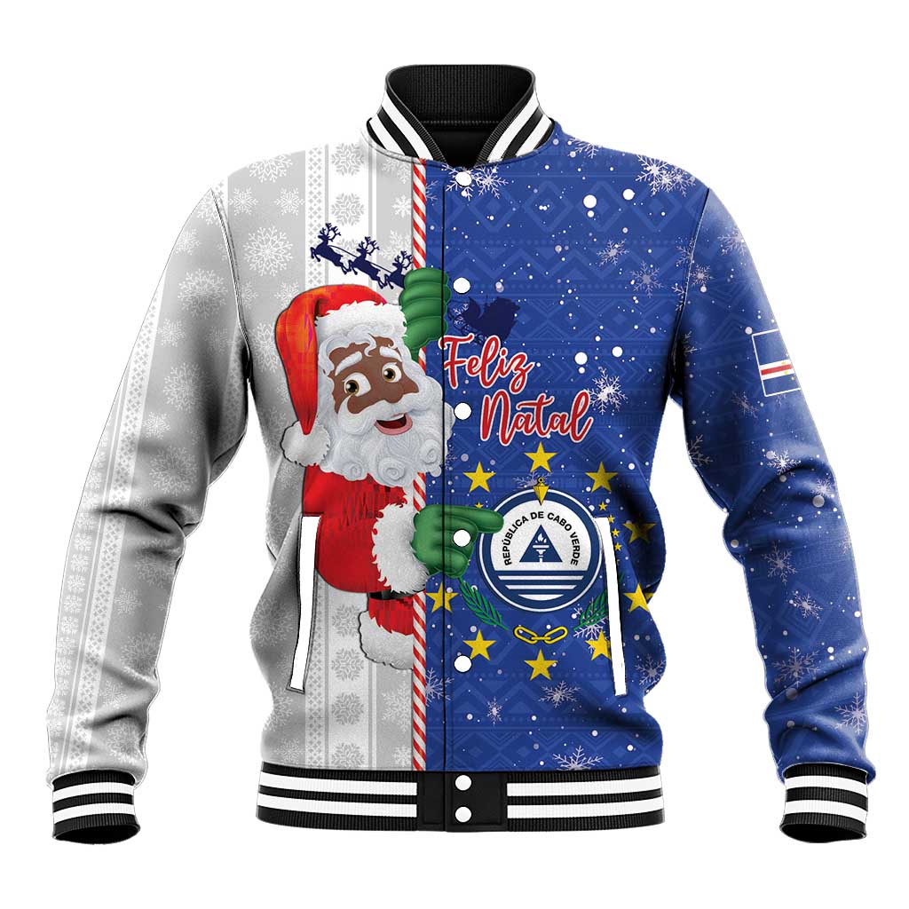 Cape Verde Christmas Baseball Jacket Black Santa Felix Natal - Wonder Print Shop