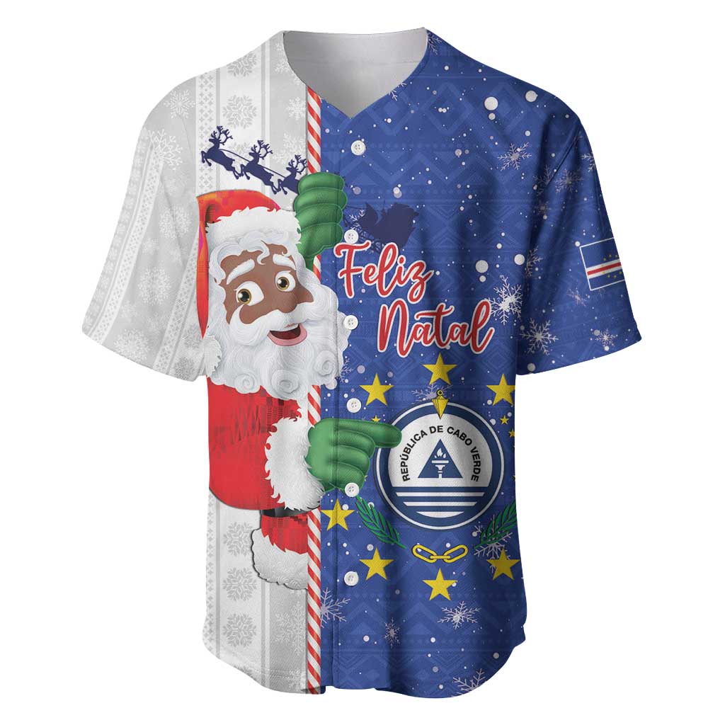 Cape Verde Christmas Baseball Jersey Black Santa Felix Natal - Wonder Print Shop