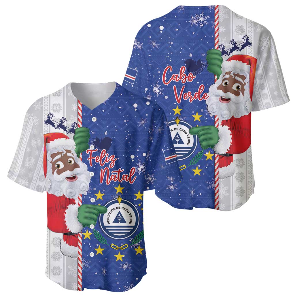 Cape Verde Christmas Baseball Jersey Black Santa Felix Natal - Wonder Print Shop