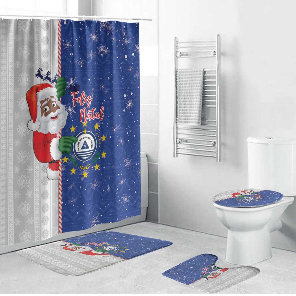 Cape Verde Christmas Bathroom Set Black Santa Felix Natal - Wonder Print Shop