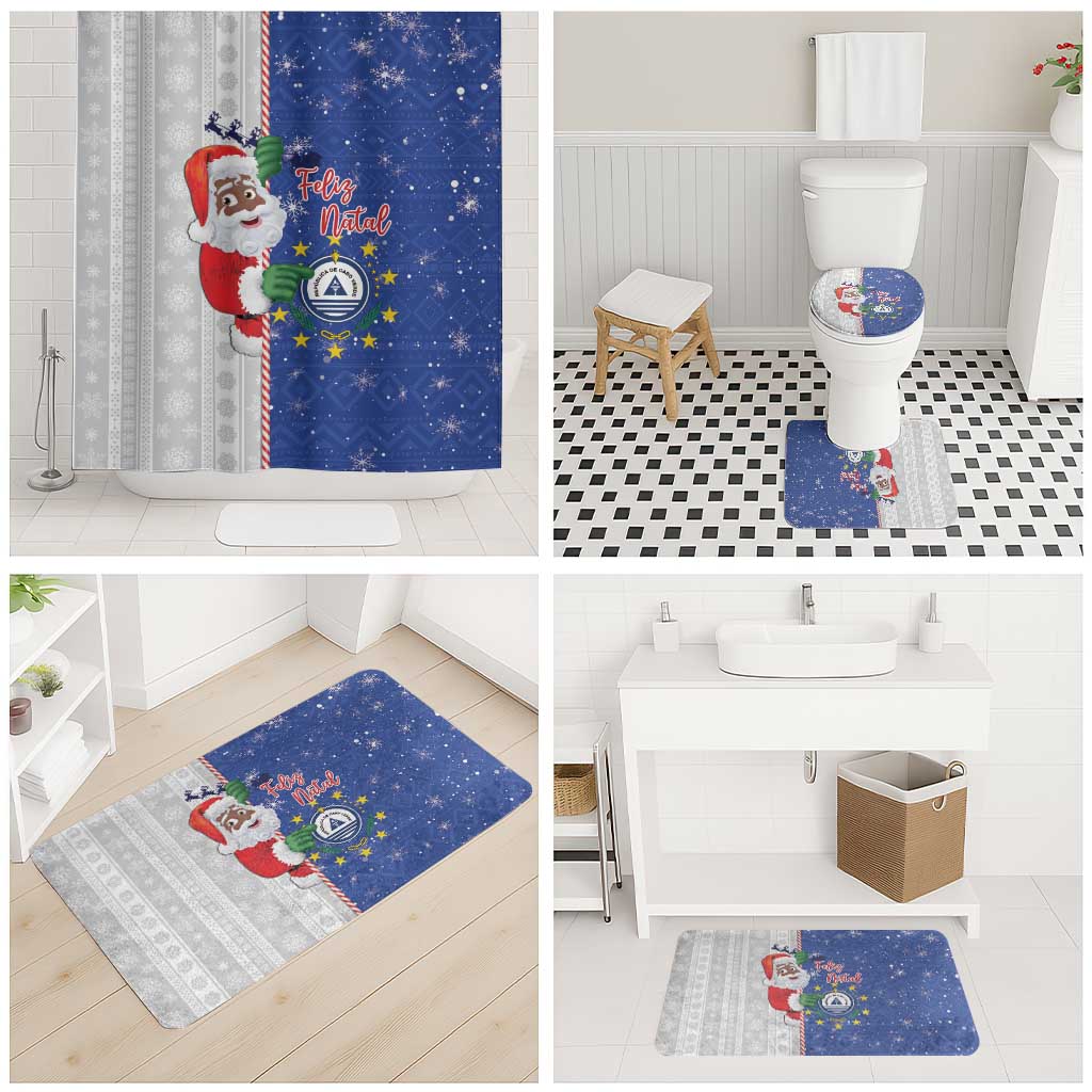 Cape Verde Christmas Bathroom Set Black Santa Felix Natal - Wonder Print Shop