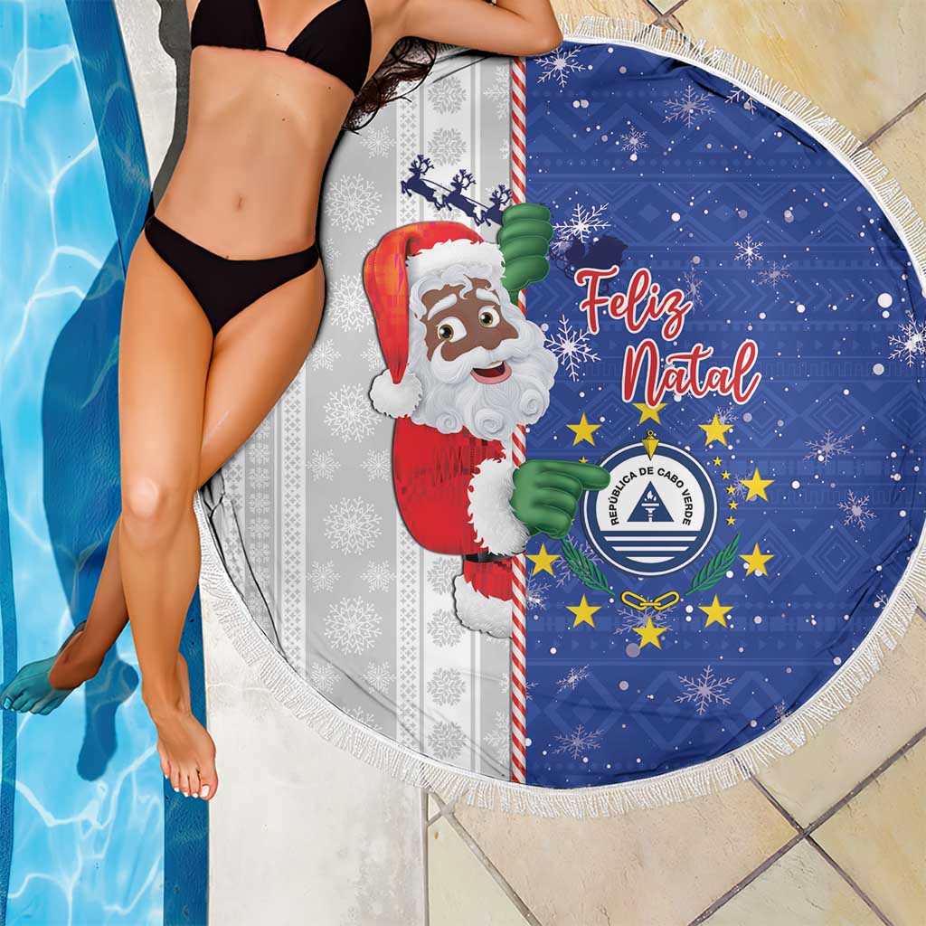 Cape Verde Christmas Beach Blanket Black Santa Felix Natal - Wonder Print Shop