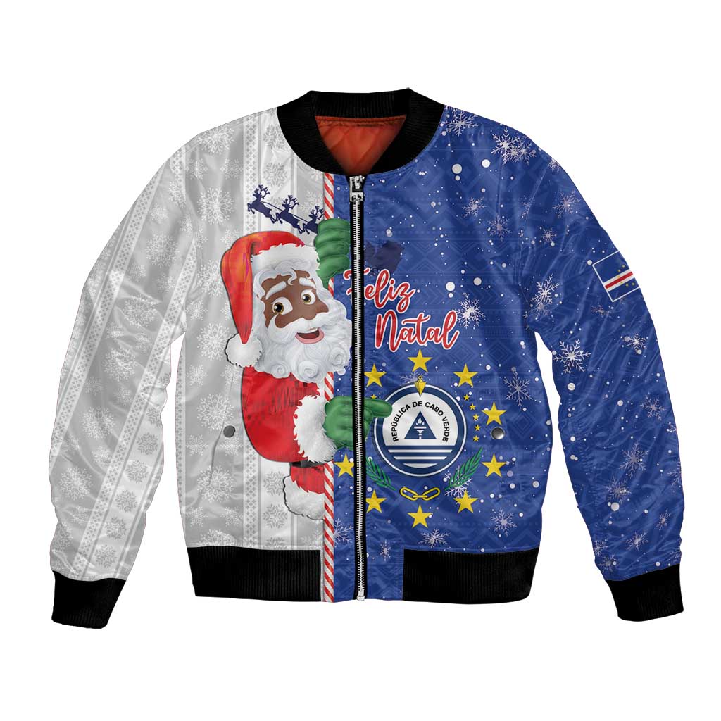 Cape Verde Christmas Bomber Jacket Black Santa Felix Natal - Wonder Print Shop