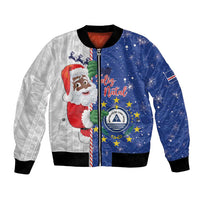 Cape Verde Christmas Bomber Jacket Black Santa Felix Natal - Wonder Print Shop