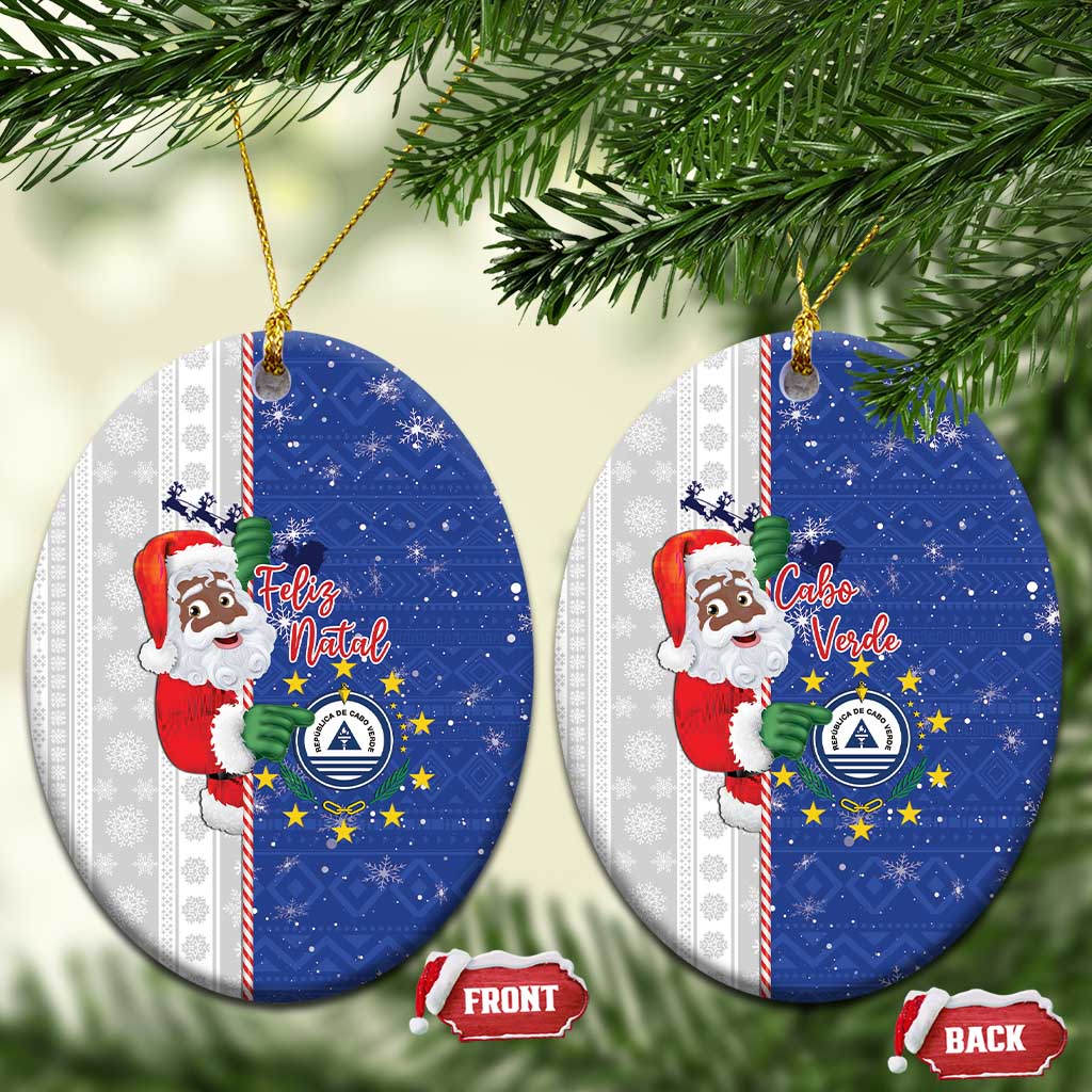Cape Verde Christmas Ceramic Ornament Black Santa Felix Natal - Wonder Print Shop