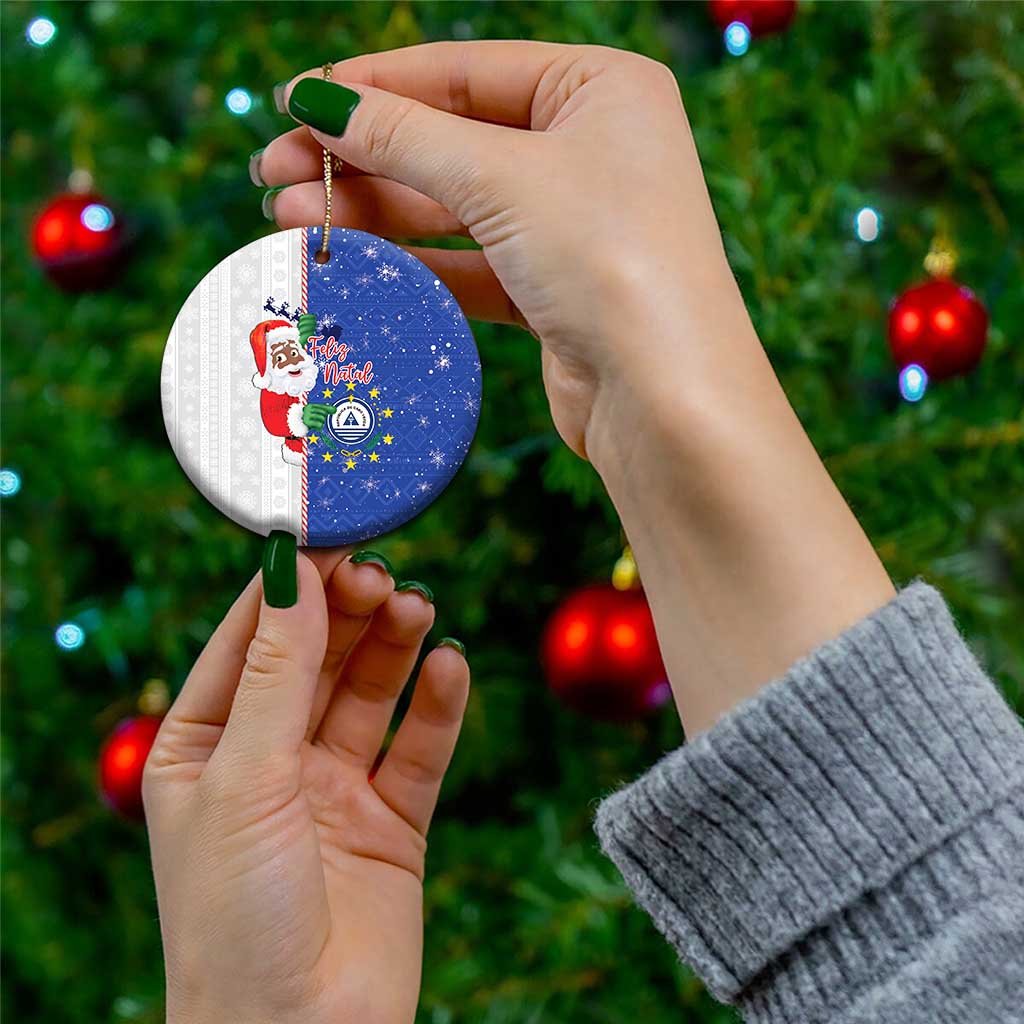 Cape Verde Christmas Ceramic Ornament Black Santa Felix Natal - Wonder Print Shop