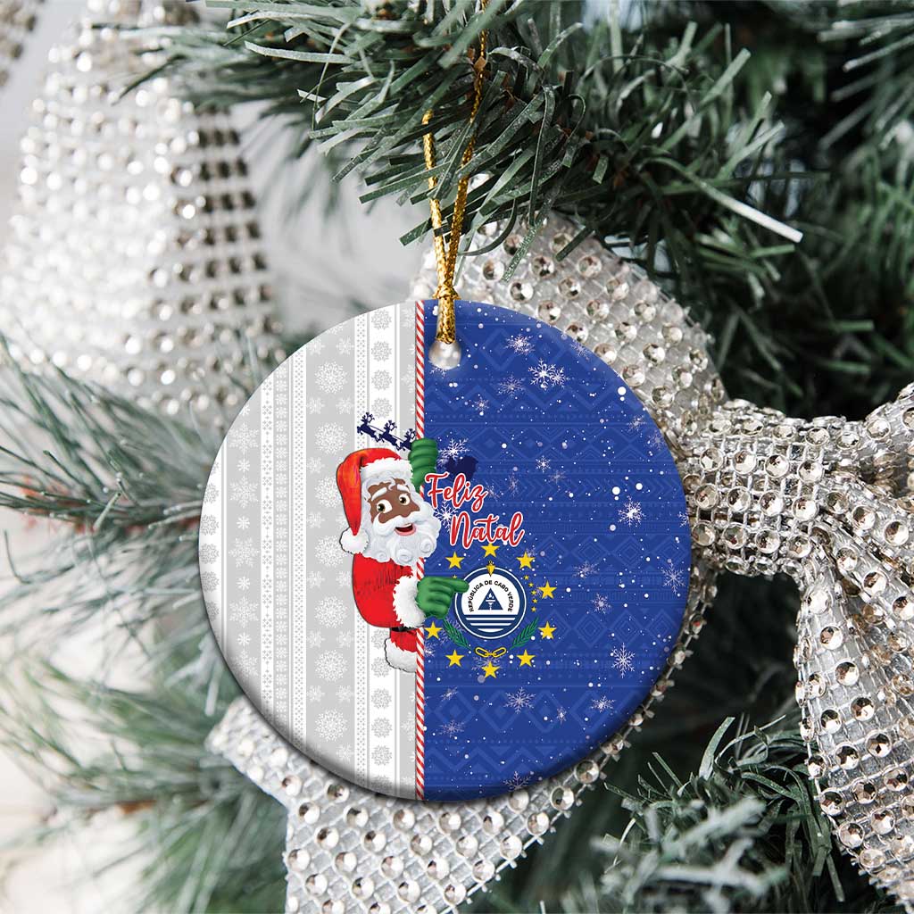 Cape Verde Christmas Ceramic Ornament Black Santa Felix Natal - Wonder Print Shop
