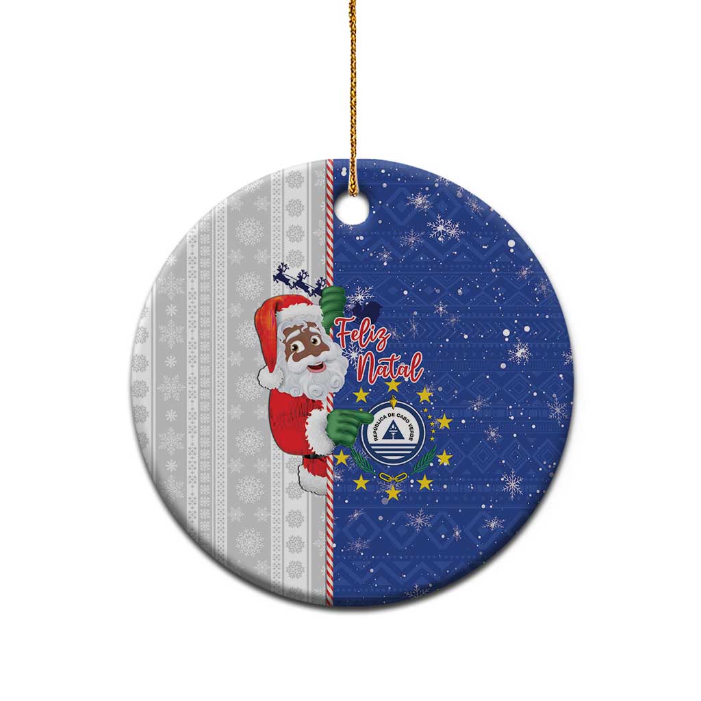 Cape Verde Christmas Ceramic Ornament Black Santa Felix Natal - Wonder Print Shop