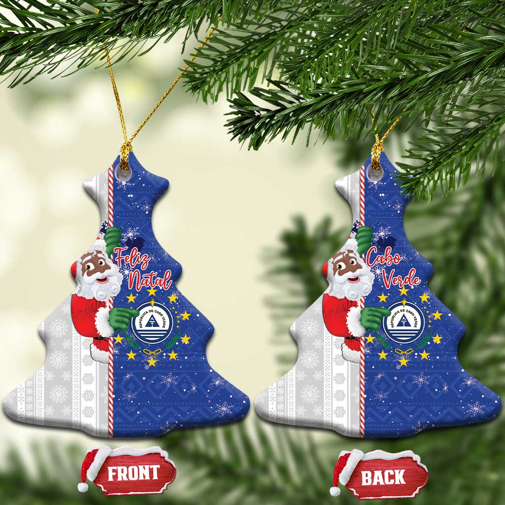 Cape Verde Christmas Ceramic Ornament Black Santa Felix Natal - Wonder Print Shop