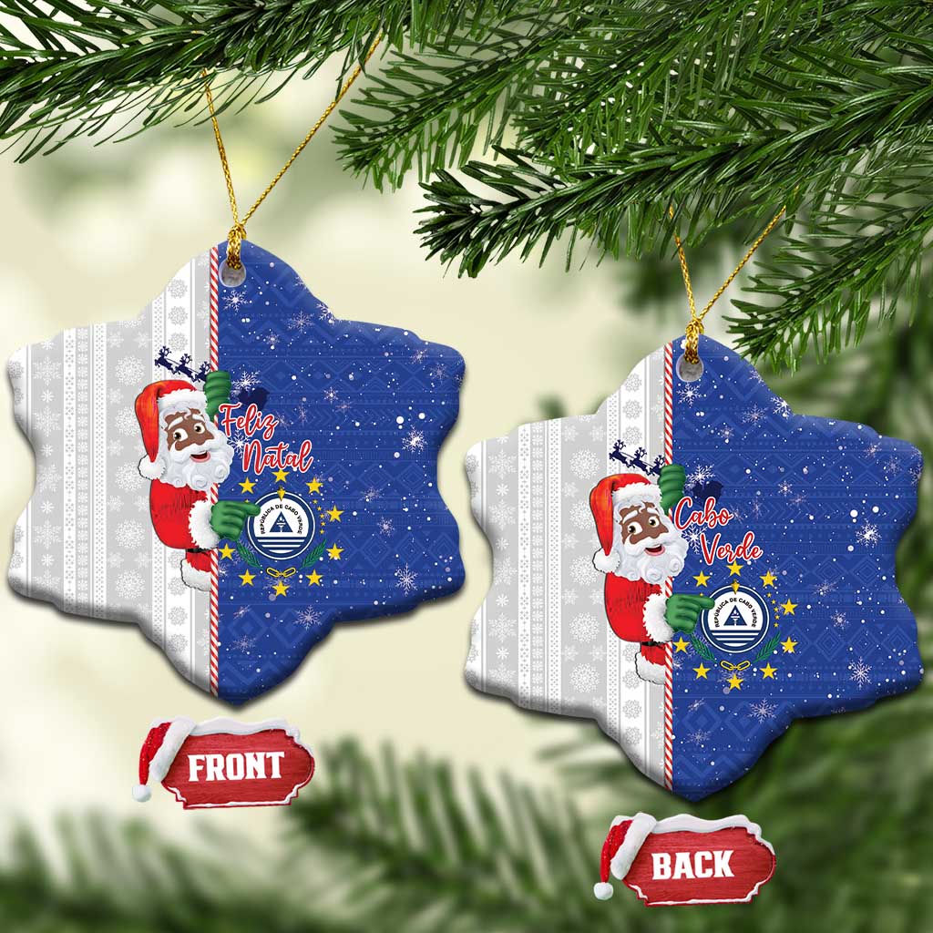 Cape Verde Christmas Ceramic Ornament Black Santa Felix Natal - Wonder Print Shop