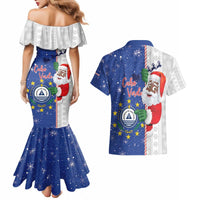 Cape Verde Christmas Couples Matching Mermaid Dress and Hawaiian Shirt Black Santa Felix Natal - Wonder Print Shop