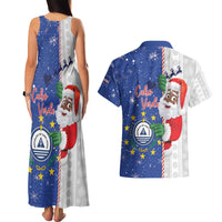 Cape Verde Christmas Couples Matching Tank Maxi Dress and Hawaiian Shirt Black Santa Felix Natal - Wonder Print Shop