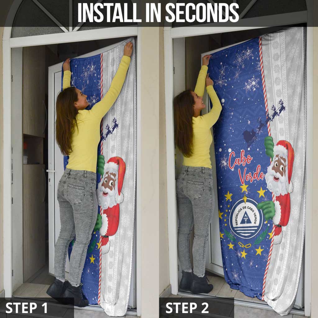 Cape Verde Christmas Door Cover Black Santa Felix Natal - Wonder Print Shop