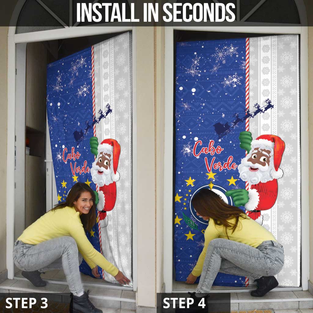 Cape Verde Christmas Door Cover Black Santa Felix Natal - Wonder Print Shop