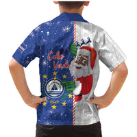 Cape Verde Christmas Family Matching Mermaid Dress and Hawaiian Shirt Black Santa Felix Natal - Wonder Print Shop