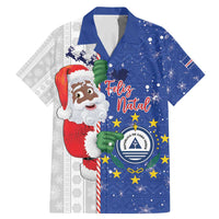 Cape Verde Christmas Family Matching Mermaid Dress and Hawaiian Shirt Black Santa Felix Natal - Wonder Print Shop