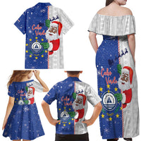 Cape Verde Christmas Family Matching Off Shoulder Maxi Dress and Hawaiian Shirt Black Santa Felix Natal - Wonder Print Shop
