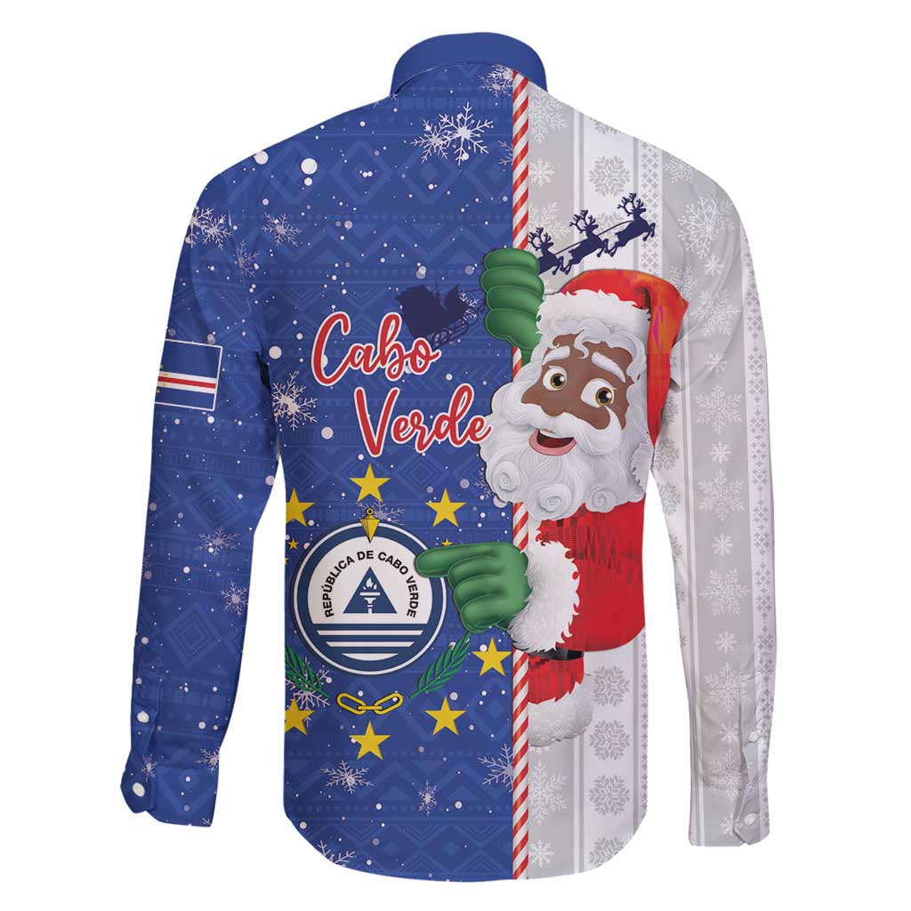 Cape Verde Christmas Family Matching Off Shoulder Maxi Dress and Hawaiian Shirt Black Santa Felix Natal - Wonder Print Shop