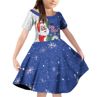 Cape Verde Christmas Family Matching Off Shoulder Short Dress and Hawaiian Shirt Black Santa Felix Natal - Wonder Print Shop