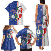 Cape Verde Christmas Family Matching Tank Maxi Dress and Hawaiian Shirt Black Santa Felix Natal - Wonder Print Shop