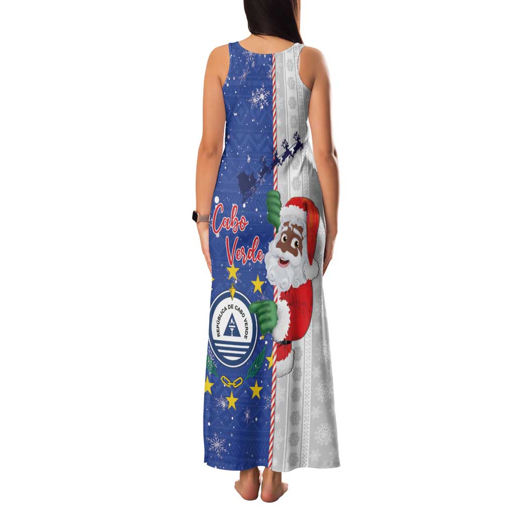 Cape Verde Christmas Family Matching Tank Maxi Dress and Hawaiian Shirt Black Santa Felix Natal - Wonder Print Shop