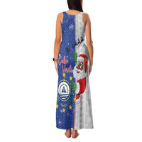 Cape Verde Christmas Family Matching Tank Maxi Dress and Hawaiian Shirt Black Santa Felix Natal - Wonder Print Shop
