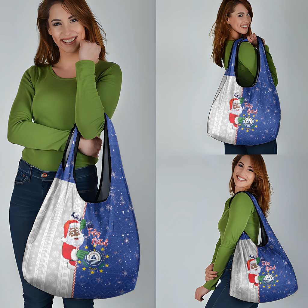 Cape Verde Christmas Grocery Bag Black Santa Felix Natal - Wonder Print Shop