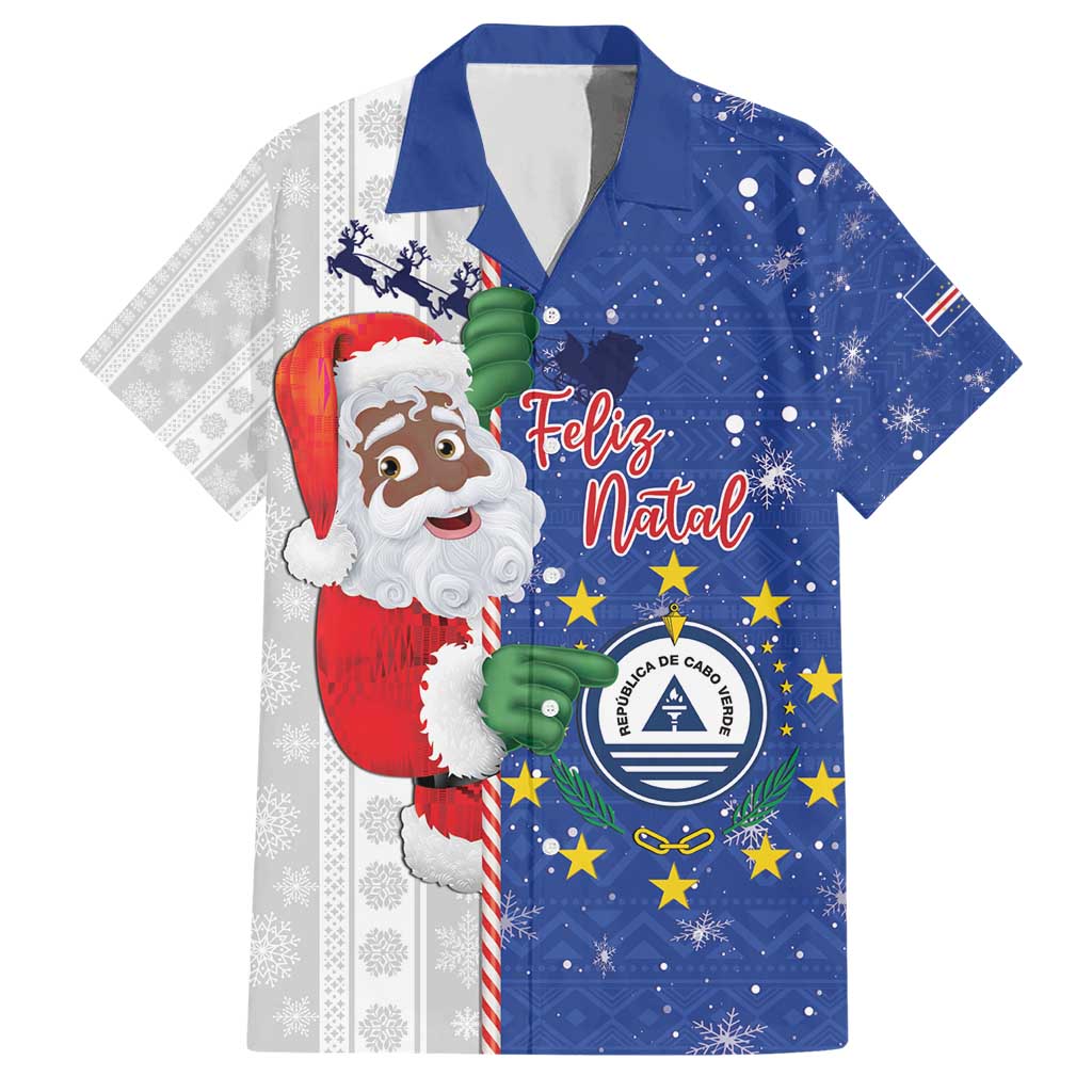 Cape Verde Christmas Hawaiian Shirt Black Santa Felix Natal - Wonder Print Shop