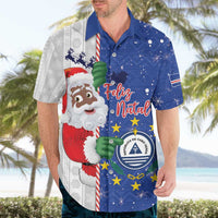 Cape Verde Christmas Hawaiian Shirt Black Santa Felix Natal - Wonder Print Shop