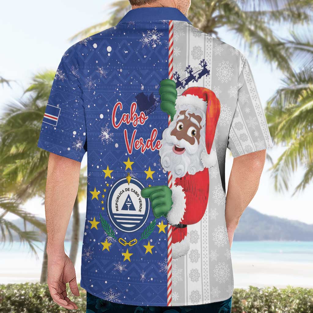 Cape Verde Christmas Hawaiian Shirt Black Santa Felix Natal - Wonder Print Shop