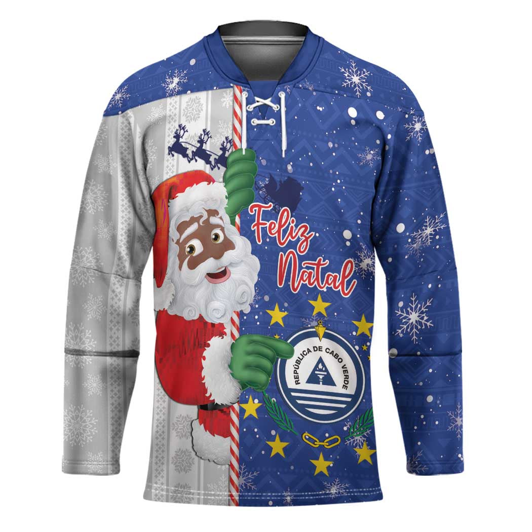 Cape Verde Christmas Hockey Jersey Black Santa Felix Natal - Wonder Print Shop