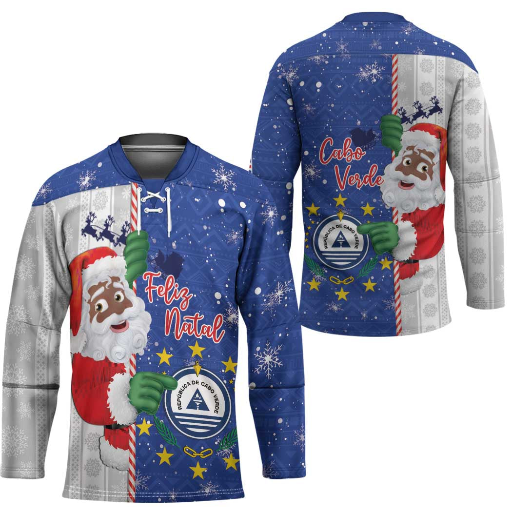 Cape Verde Christmas Hockey Jersey Black Santa Felix Natal - Wonder Print Shop