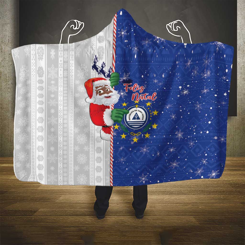 Cape Verde Christmas Hooded Blanket Black Santa Felix Natal - Wonder Print Shop